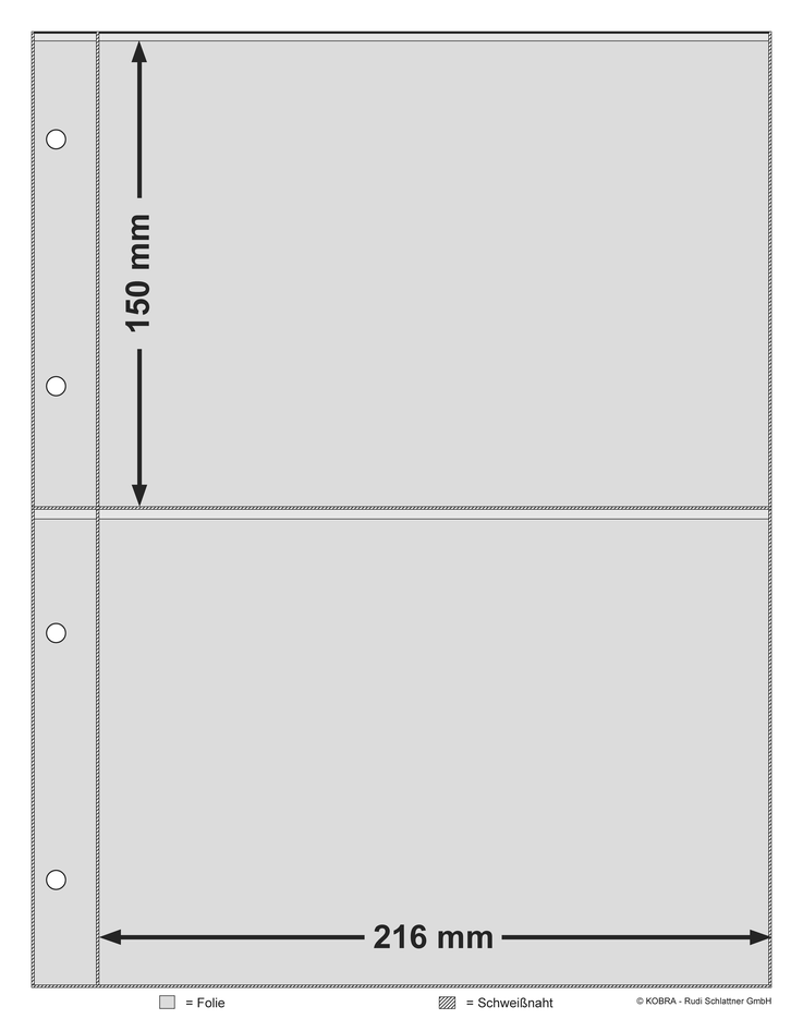 KE2-2: Additional sheets for large complete album with 2 pockets (10 sheets)