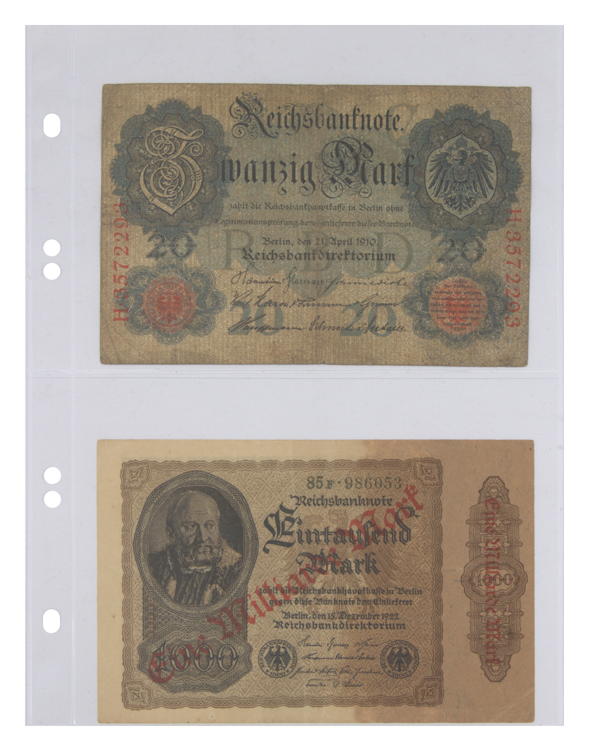 KE1-2er: geteilte Zusatzblätter für kleines Komplettalbum (10 Stück)