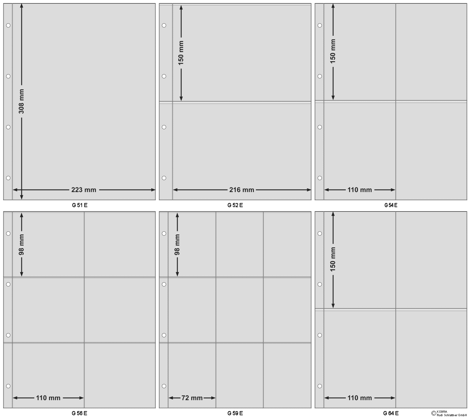 KA2: Komplett-Album im mittleren Format mit 50 Blatt für 400 Ansichtskarten in blau
